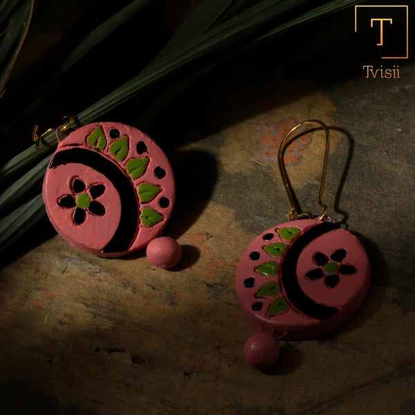 Raagini- Handcrafted Clay Dangler Earrings