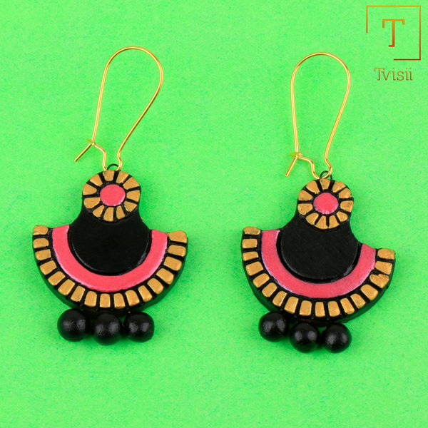 Ghoomar- Handcrafted Clay Dangler Earrings