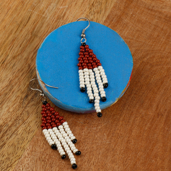 Red and white  Earrings