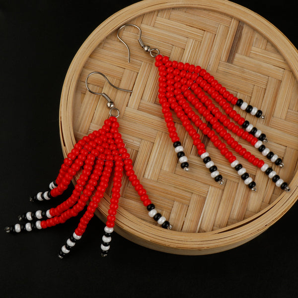 Red Beady  Earring