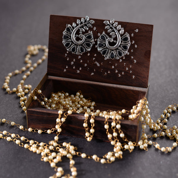 Oxidised flowery Earrings