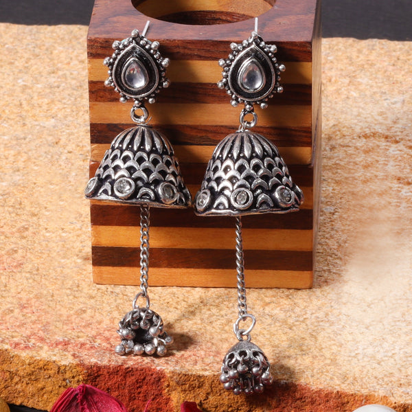 Kundan Studded Oxidised Earrings