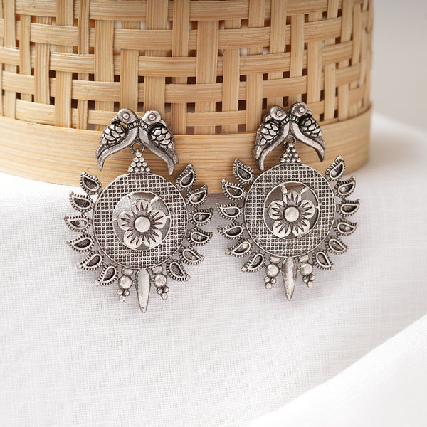 Silver Toned Brass Earrings