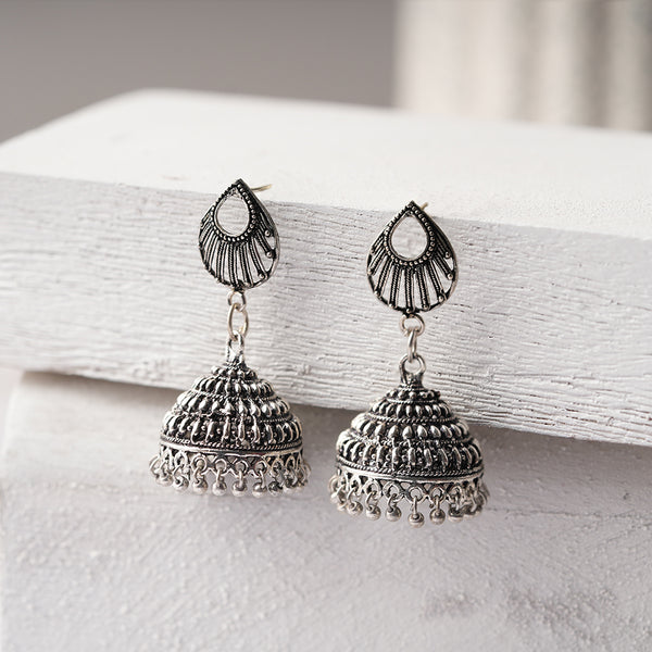 Silver Toned Jhumka