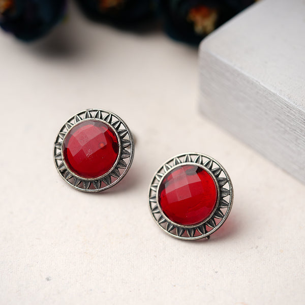 Red Diamond Stud Earring