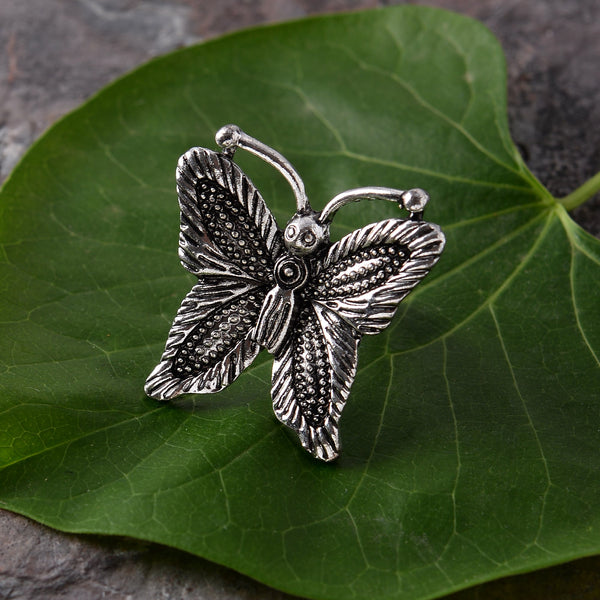 Butterfly Oxidised adjustable Rings