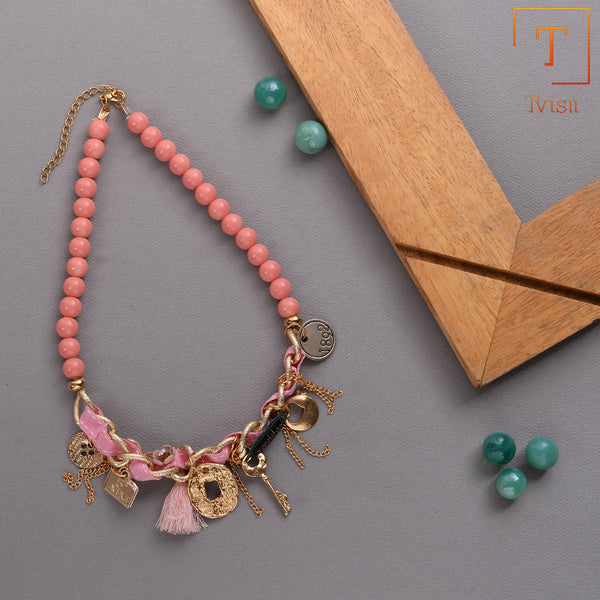 Pink fancy necklace