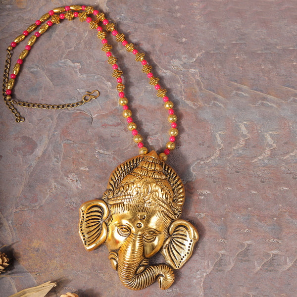 Brass Ganesha Long Neckpiece