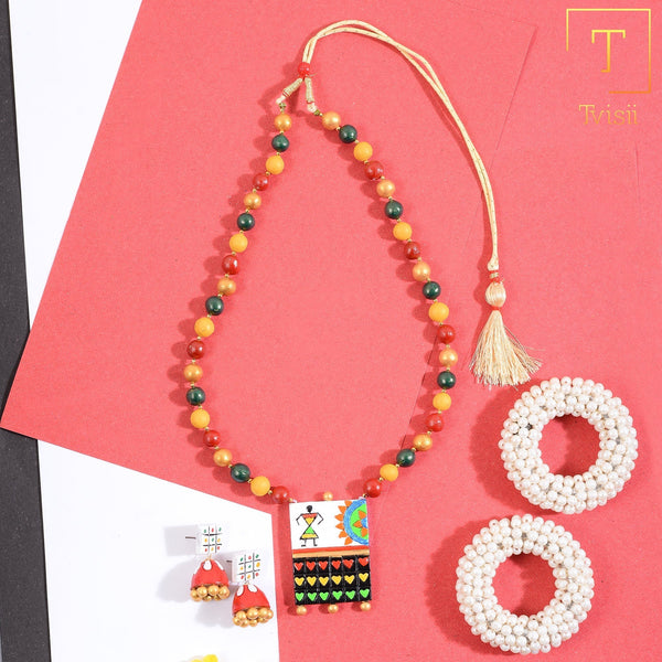 Matika- Handcrafted Clay Necklace Set