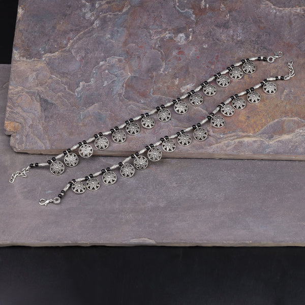 Black Beads studded Charm Bracelet