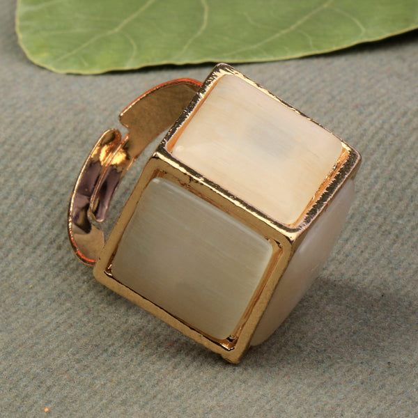 Cubic crystal adjustable Ring