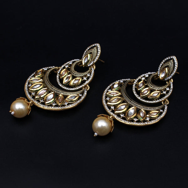 Two layer Kundan Dangle Earrings
