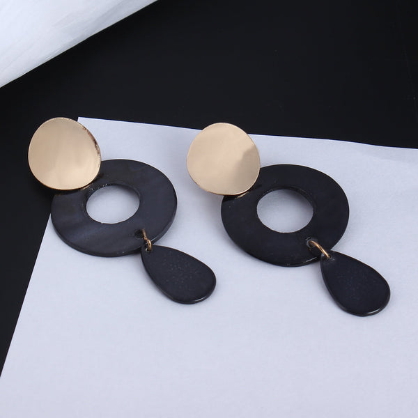 Black Statement Dangle  Earrings