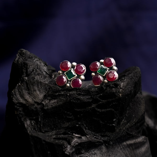 Multicolored Stone Studded Studs