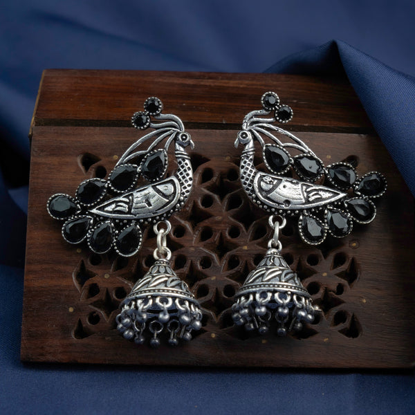 Peacock Jhumki  Earrings