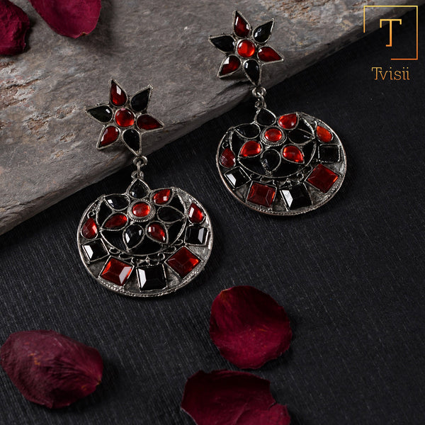 Half Moon Red & Black  Jhumki