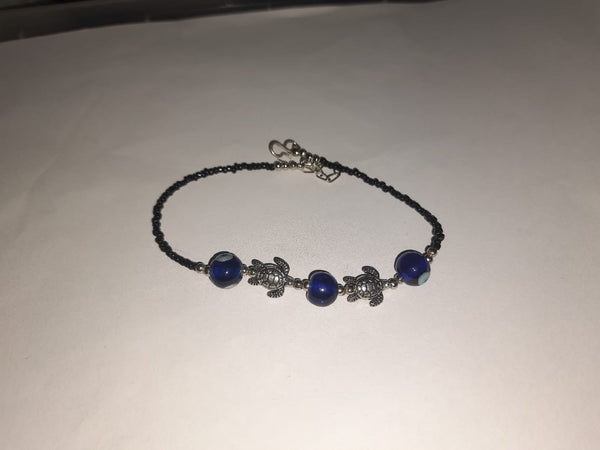 Evileye Tortoise shape Oxidise Anklet
