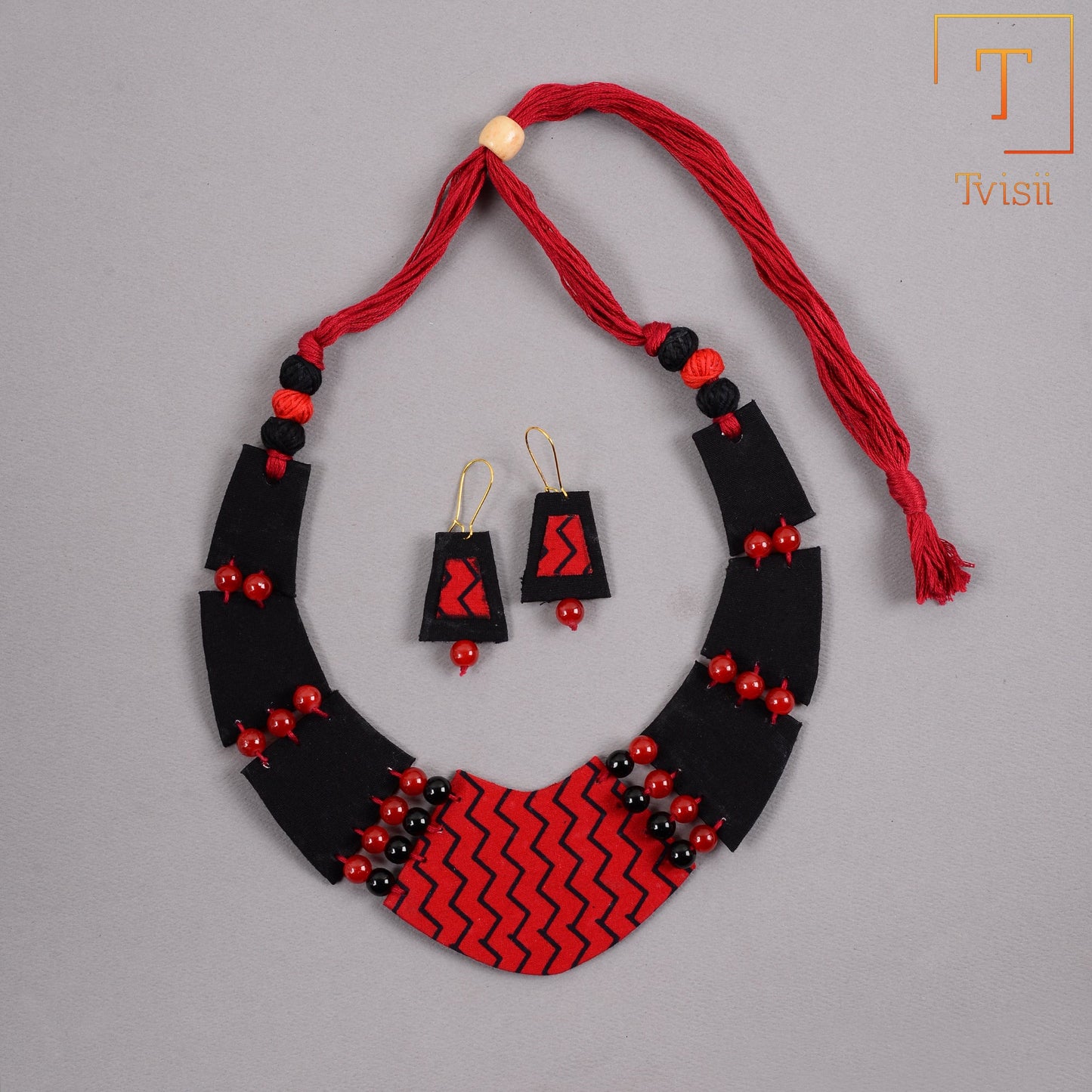 Handcrafted Fabric Necklace Set